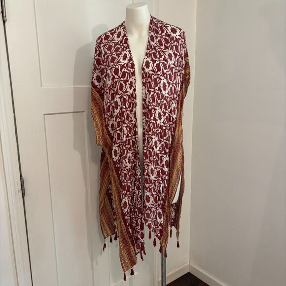 Moss Rose One Size Viscose Floral Boho Maximalist Flowy Kimono Duster - Picture 1 of 6